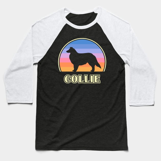 Collie Vintage Sunset Dog Baseball T-Shirt by millersye